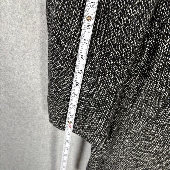 Calvin‎ Klein Jacket Large Black Wool Tweed Pea Coat Long Warm Pockets Collar - Picture 8 of 13